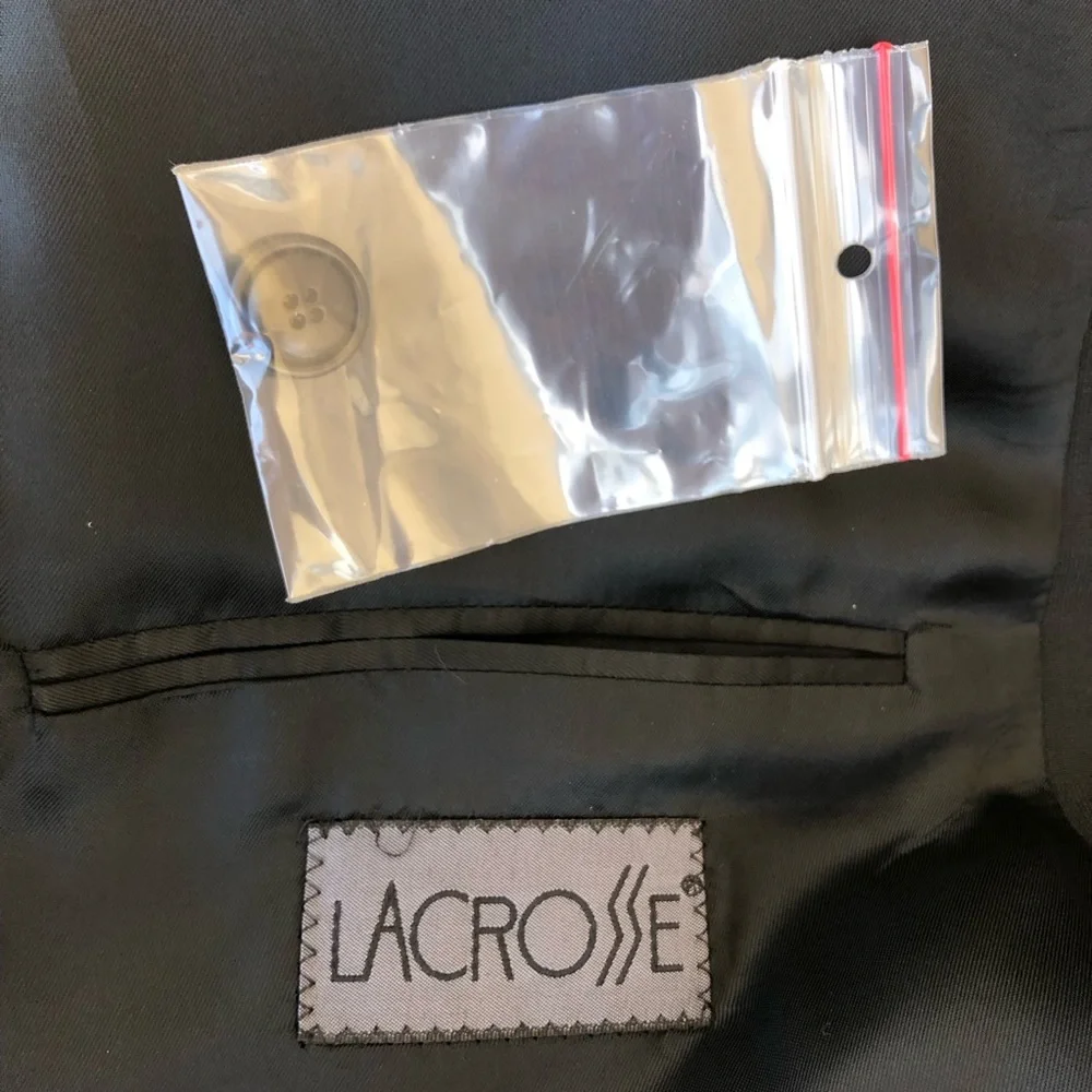 Traveler by Lacrosse Wool Lycra Wrinkle Resistance‎ Black Jacket Blazer 52 XL